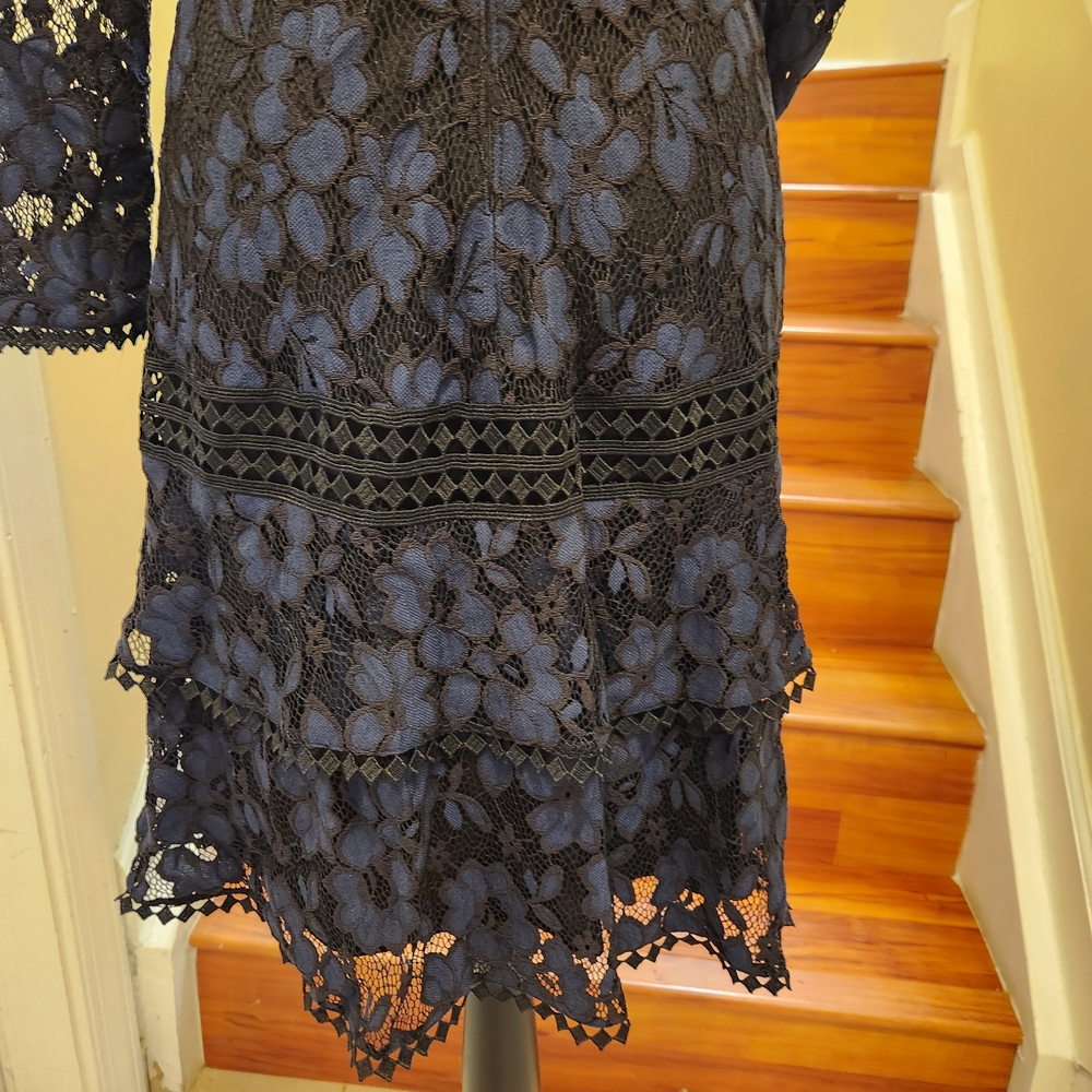 RACHEL Rachel Roy Navy Lace Long Sleeve Dress - Picture 11 of 12